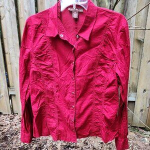Red XL Bandolino Long Sleeve button Cotton shirt (runs small)